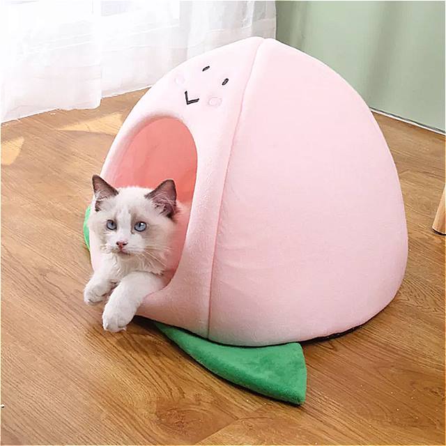 暖かい快適な 猫の ベッド ペット バスケット 小さな 犬の 小屋 柔らかい クッション 洗える トイレ