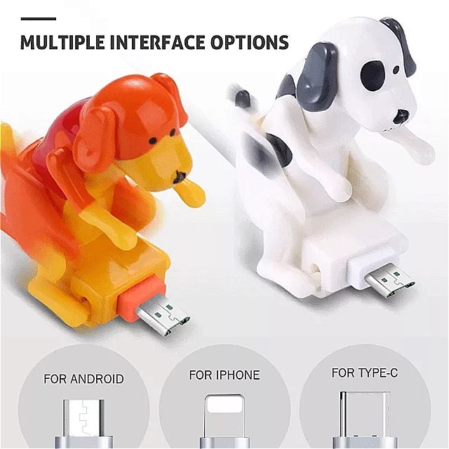 面白いヒューマン ジャンプ 犬- iPhone Android 携帯電話 充電器 ケーブル 高速充電器 データ ケーブル 減圧 おもちゃ