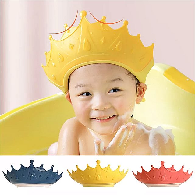 調節可能 な ベビー シャワー シャンプーキャップ 王冠の形 ヘアシールド 子供 の 耳の 保護 シャワーヘッドカバー