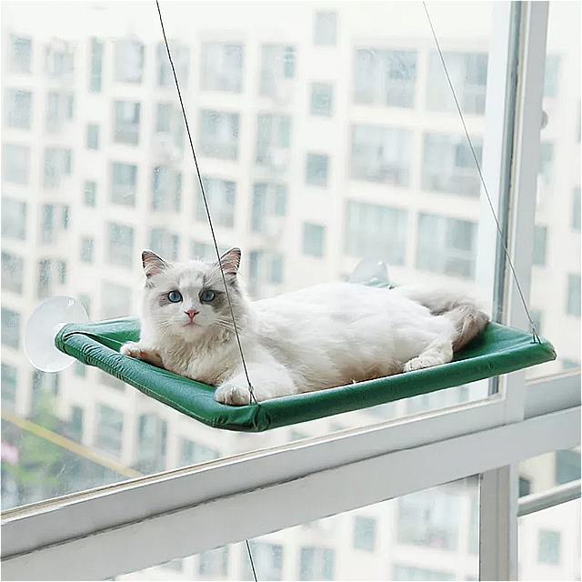 猫 の窓に取り付けられた吊り下げ式 ハンモック 12色 部屋の窓に取り付けられた吸盤 20kgまでのサイズ 0