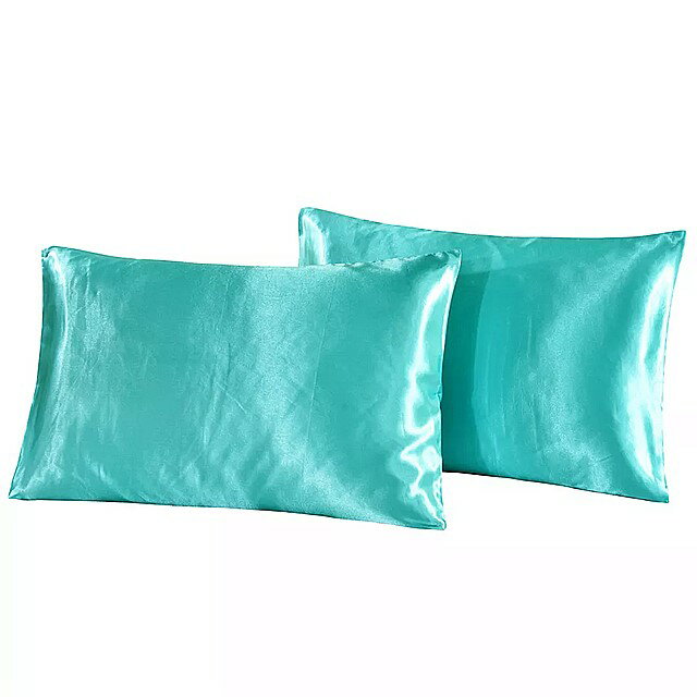 サテンの 枕 カバー クイーンサイズ 無地 シンプル 滑らか マルチカラー シミュレーション 家庭用 1/2個