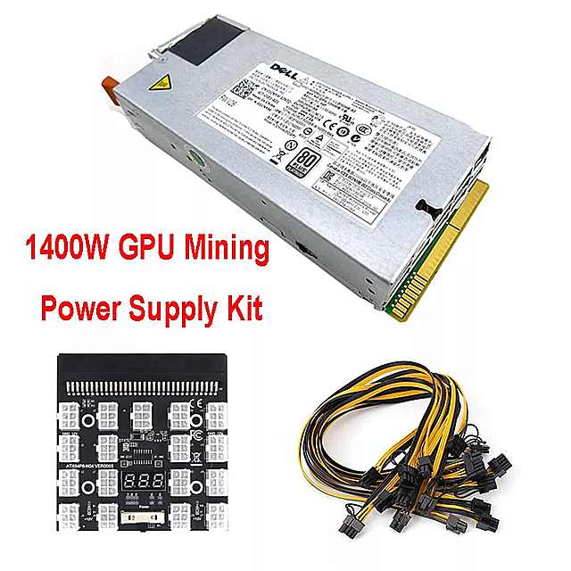 1400ワットpsu D1200E-S2ためC5000/C8000 サーバー 電源 キット、ブレークアウト 基板 、17個pcieに6Pin 6 + 2Pin 電源 ケーブル