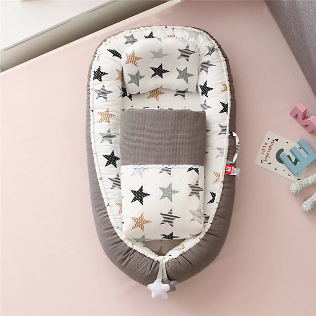babynest 新生児 巣 ベッド ポータブル ベビー ベッド 旅行 ベッド ベビー 巣 ベビー ラウンジバシネット バンパー と枕クッションのキルト