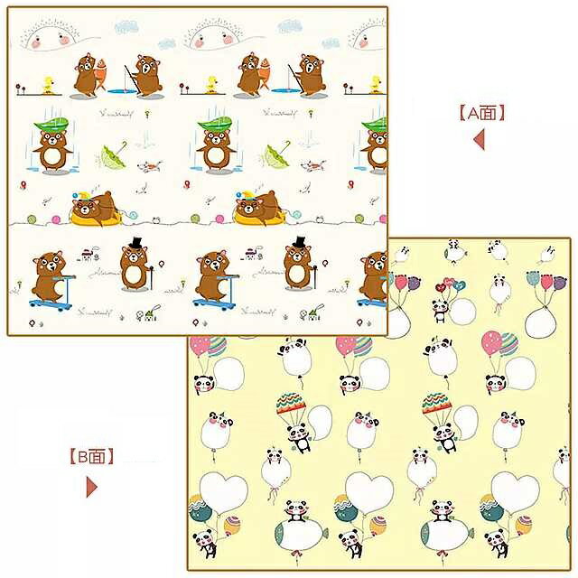 赤ちゃん 用 の厚手の 折りたたみ式 プレイマット 1cm/1.5cm 防水 フロアマット クロール用