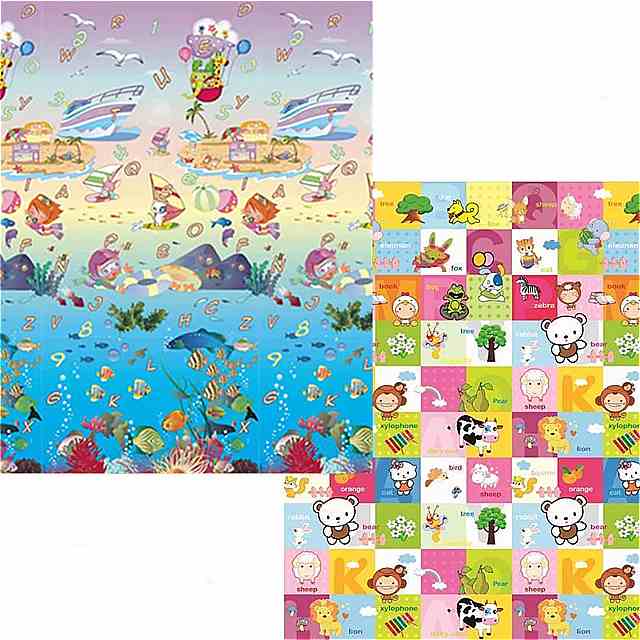 赤ちゃん 用 パズル 付き 折りたたみ式 プレイマット 子供 用 クライミングマット 厚さ1cm