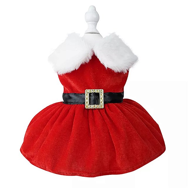 クリスマス ペット コート 犬 服 赤いスカート 猫 暖かい ドレス 結び目 スカート 快適 ペット 用品