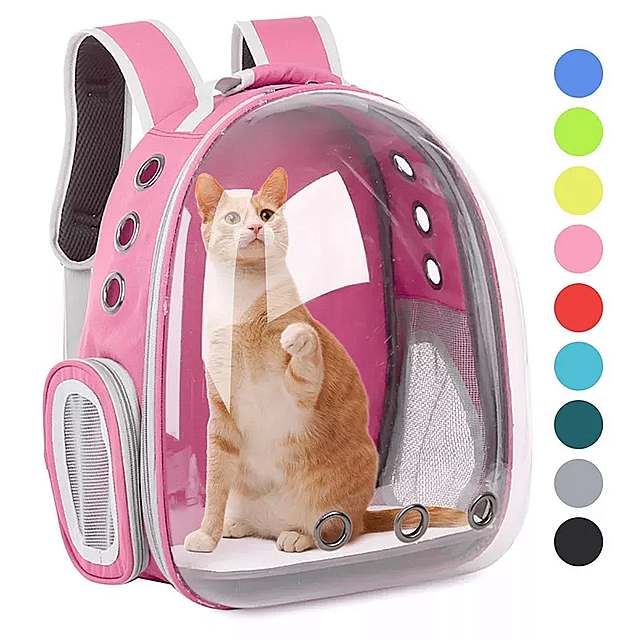 ポータブル 通気性 ある 屋外 ペット ショルダー ストラップ 猫 キャリア スペース 用 ポータブル 収納 ケージ 旅行 用 透明 トラベルバッグ