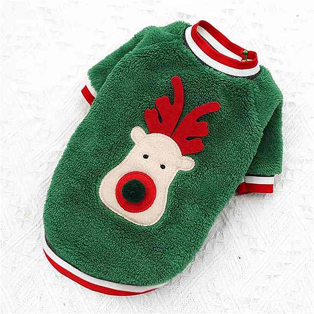 かわいい ペット クリスマス 服 サンゴ フリース 犬の セーター 犬の クリスマス 服小中犬猫 子犬 服 犬の衣装