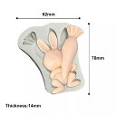 イースターラビットフォンダンシリコン モールド ニンジン ケーキ デコレーション ツールチョコレート クッキー ベーキング モールド エッグ DIY クレイエポキシ モールド グレー