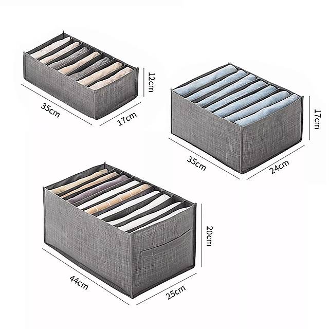 クローゼット 用折りたたみ式 収納 ボックス 3ピース ジーンズ 下着 靴下 パンツ用 オーガナイザー