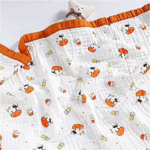 綿 子供用 毛布 110x110cm 6層 通気性 寝具 モスリン 毛布 綿 子供用 毛布 110x110cm 6層 通気性 寝具 モスリン 毛布