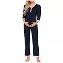 妊娠中の女性 の 長袖ナイトウェア 看護スーツ 調節可能な パジャマ マタニティパジャマ 2