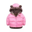 秋冬ジャケット 子供 暖かいフード付き 上着のコート 綿が詰めダブル両面厚い外側