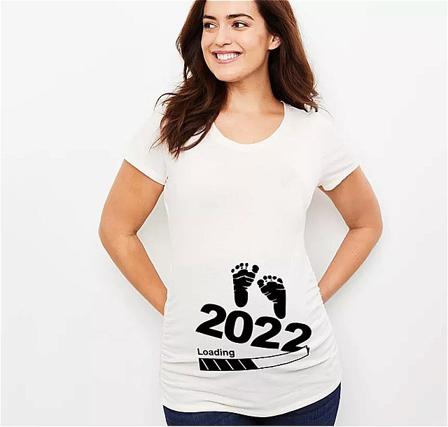 ロード2022 夏の 女性 のプリント tシャツ 女の子 の 出産 半袖 妊娠 発表 シャツ 新 ママ服