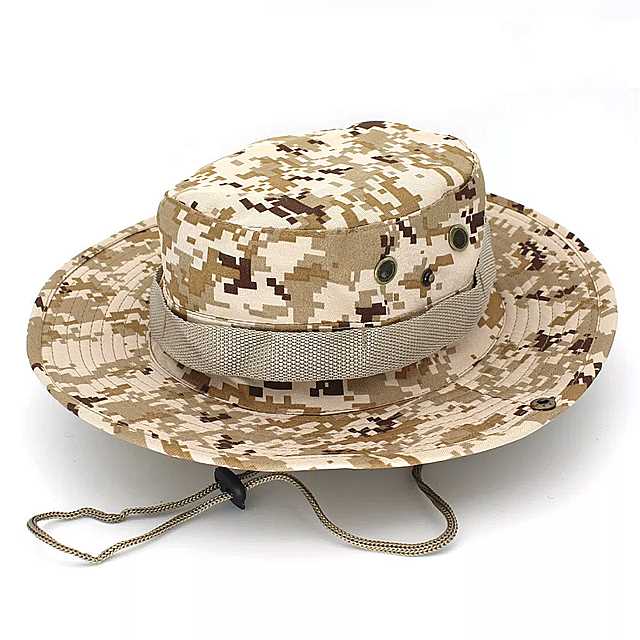 メンズミリタリーカモフラージュタクティカル キャップ 米陸軍迷彩帽子アウトドア スポーツ サンバケット キャップ 釣りハイキングハンティング帽子60cm