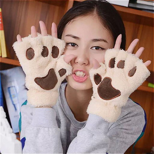 女性 毛皮の冬の爪かわいい子猫の 指 の手袋クリスマスとハロウィーン 女性 と女の子のための 女性 毛皮の冬の爪かわいい子猫の 指 の手袋クリスマスとハロウィーン 女性 と女の子のための