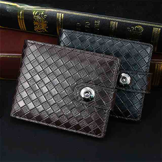 男性 用 ヨーロッパ アメリカ 財布 短い pu ファッション 織りパターン 大容量 短い 財布 磁気 バックル 3つ折りバッグ