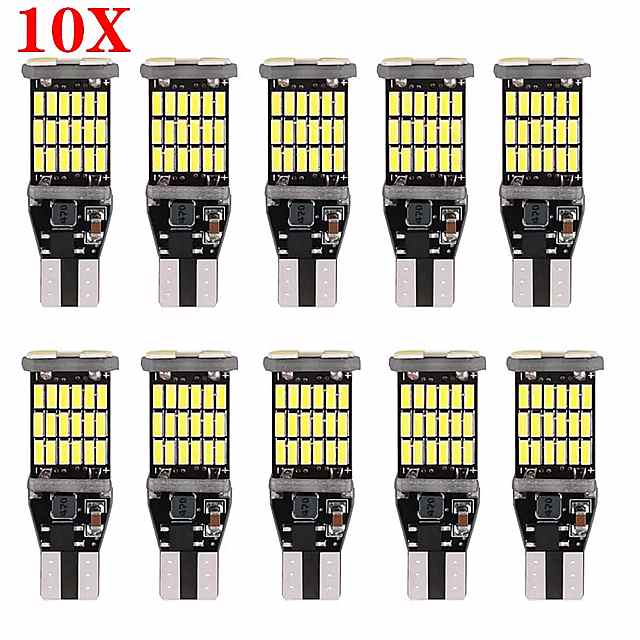 LEDカーバックランプ 10個 車両用電球 T15 w16w 4014 45smd w5W 超高輝度 canbus エラーなし dc12v