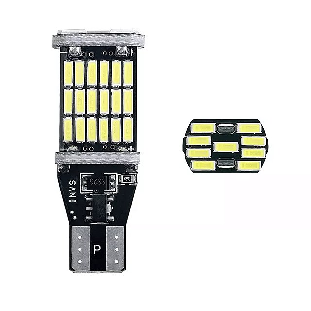 LEDカーバックランプ 10個 車両用電球 T15 w16w 4014 45smd w5W 超高輝度 canbus エラーなし dc12v