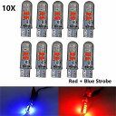 T10 led点滅ストロボ 10x 194 w5w 8led 5630smd t10 耐久性のある輝き 車の電球 デュアルカラー 白 黄色