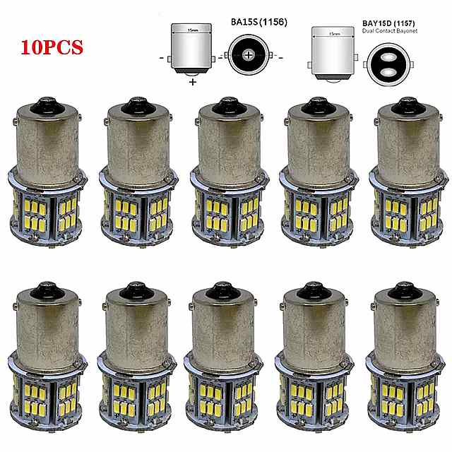 10 led dԗp 1156 BA15S P21W 3014 1157 BAY15D 54SMD e[Cg ^[VOiCg DC12V  