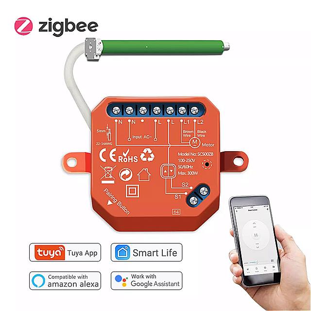 Tuya Zigbee 3.0 ブラインド カーテン スイッチ モジュールローリング シャッター 用 は conbee 2 スティック iobroker jeom smart diy で 動作 します