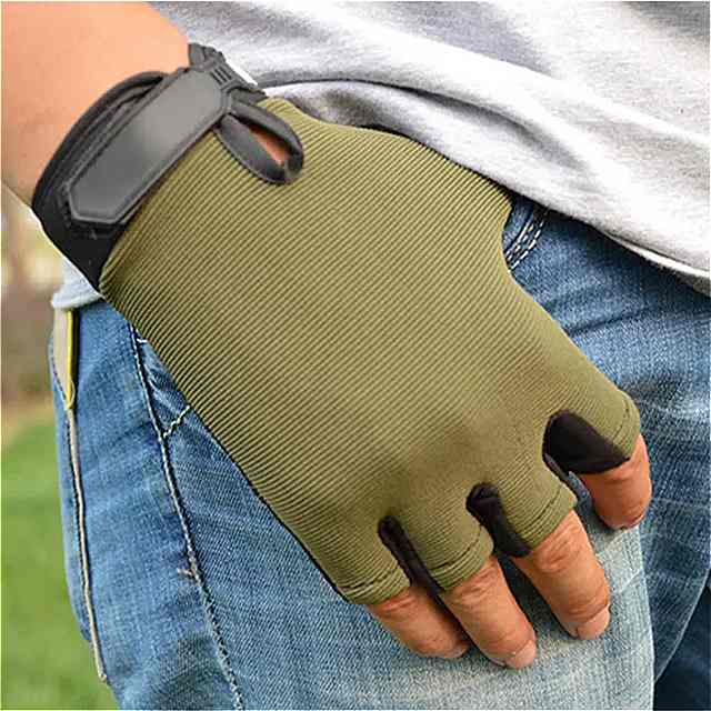 滑り止め サイクリング グローブ ハーフフィンガー 釣り 狩猟 アウトドアスポーツ用品 キャンプ用 手袋