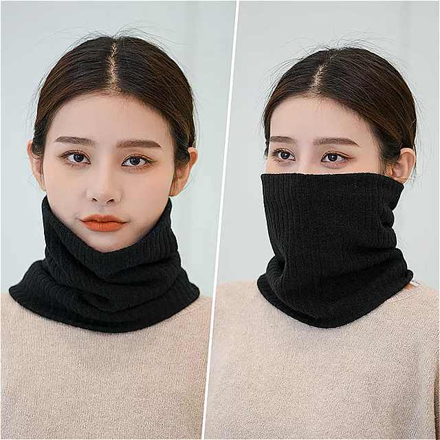 厚く ネッカチーフ 女性 の 冬のウールニット ネックリングスカーフ 固体暖かい1ループ スカーフカラー の メンズ neckwarmer