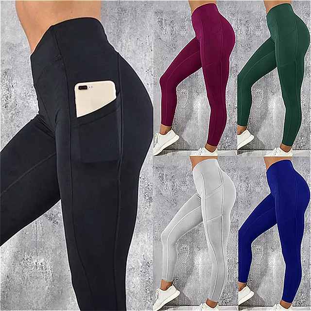 女性用 ハイウエスト ヨガタイツ フィットネス ジム トレーニング用 の 伸縮性のある ウエストバンド