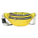 女性用ホログラフィックホログラフィック ファニーパック ランドセル PU トラベル バッグ Bum ジッパー ベルト ガール用 1ユニット(4)