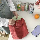 女性用 コーデュロイ ハンドバッグ 再利用可能なランチ バッグ カジュアル 一定の数のボトル 2022(3)