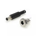 2 5 10ペア DC 022005 025 022k 099 022b 5.5x2.1mm オス DC 電源 ソケット メス ジャック ネジ ナット パネル ...