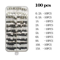 家庭 用 電気 パルス ヒューズ セット 100ユニット 各種 電気 機械 ヒューズ 5x20mm 0.1a 30a 225ユニット