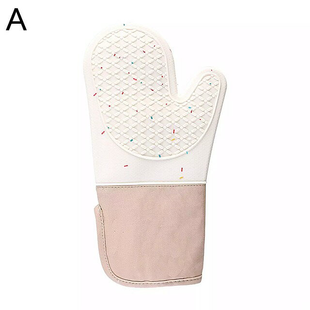 キッチンオーブン 手袋 シリコーン と綿二層 手袋 / グリルオーブン手袋 / バーベキュー手袋 耐熱 W0n8