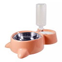 2 in 1自動 収納 ペット ドッグ キャット 食品 ボウル 食品容器 給水器 付き ペット 給水器(4)