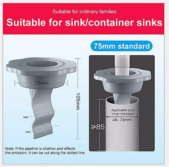 床排水管用 シリコン 防臭 フィルター 排水管 バスルーム キッチン シンク デオドラント For45-46mmに適しています 0