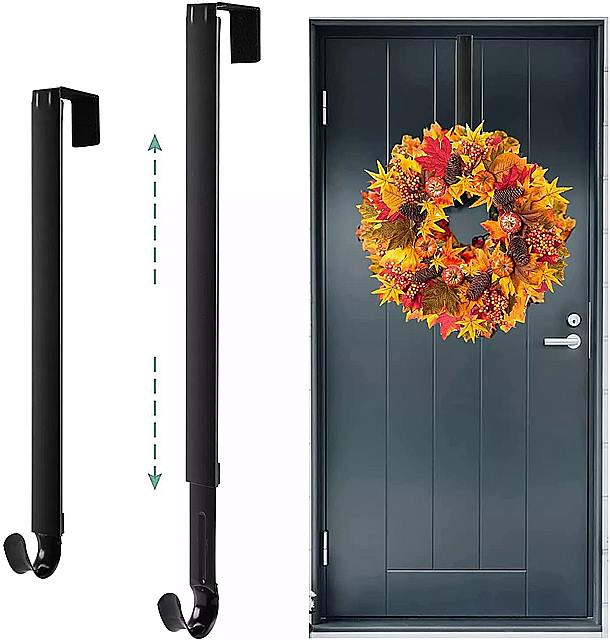 Wreath ドア ハンガー 調節可能な落下 ドア フック フロント ドア 用 クリスマス 用 ハロウィーン 装飾