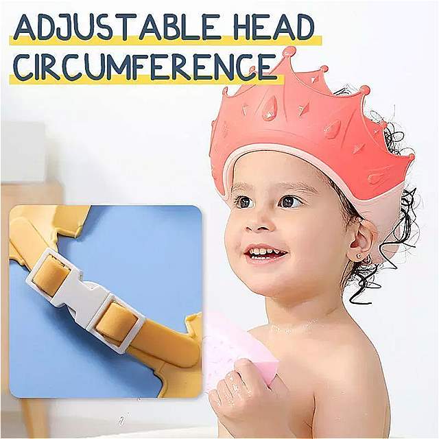 調節可能 なベビー シャワー シャンプーキャップ 王冠の形 ヘアシールド 子供 の耳の 保護 シャワー ヘッド カバー