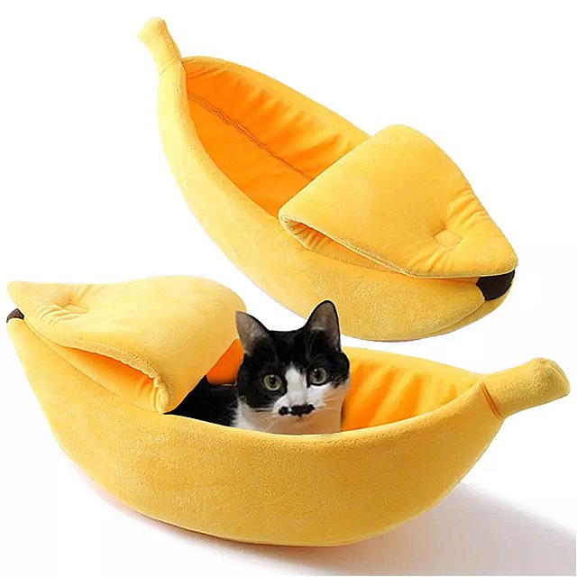 ペット ベッド 猫 巣 面白い バナナ ベッド 暖かい ベッド 複数の色の子 猫 2