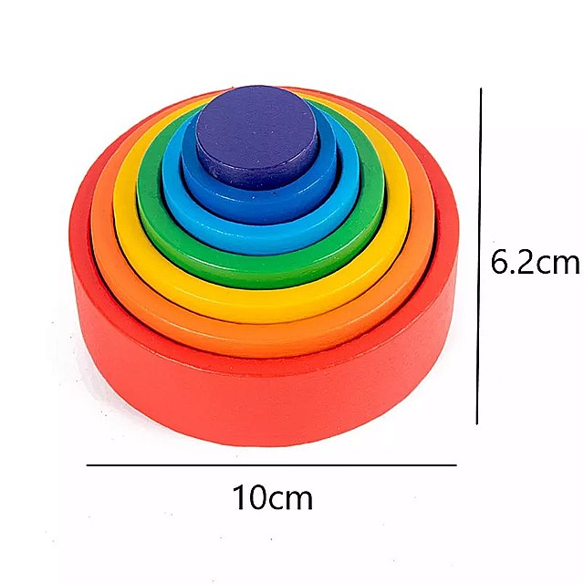 子供 用 レインボー 木製 ブロック パズル カラフルなレインボー ブロック おもちゃ モンテッソーリ 折りたたみ式 おもちゃ 赤ちゃん バランストレーニング コンストラクタ