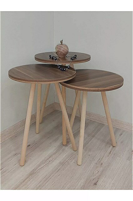 モダン な 木製 テーブル 3個 木製 家具 シルバー と ゴールド の色 お茶 と コーヒー の サービス リビングルーム 新しい 2021