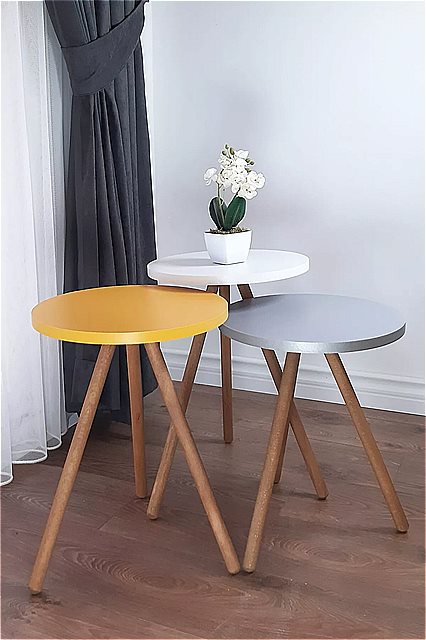 3個ウッド美脚現代 ネスティング テーブル ゴールド ルック 家具 ティー コーヒー サービス デスク ラウンド リビングルーム ベッドサイド テーブル ランプ2021