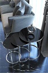 椅子 の形をした テーブル テーブル シルバー の脚 モダン な ゴールド カラー の 家具 コーヒー サービス リビングルーム の ベッドサイド テーブル 3個