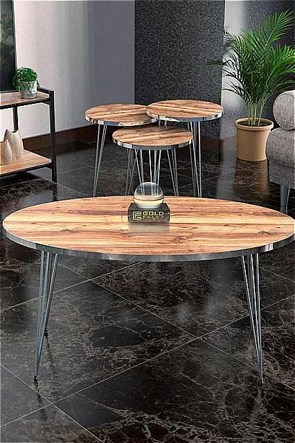 シルバー の脚 モダン な ゴールド カラー の 家具 コーヒー サービス リビングルーム ベッドサイド テーブル 4個