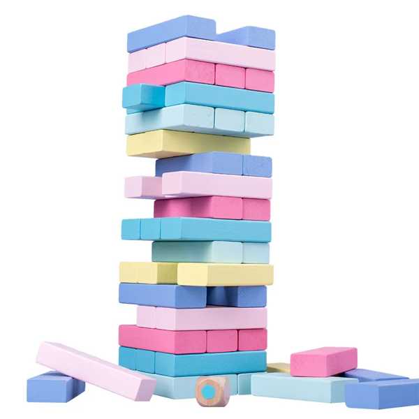 大き 木製 スタックブロック 51個 ビルディングブロック おもちゃ 走行距離計 教育ゲーム ギフト