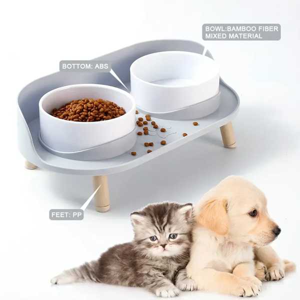 猫 犬 ため 高さ 純粋 ドリンカーフィーダー 子猫 皿 ペット 授乳用ボウル 調整可能 水 二重皿用品