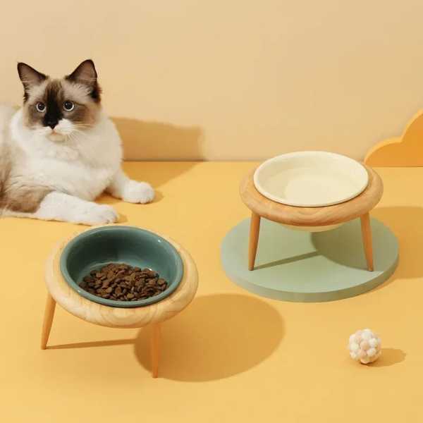 ペット 小さ ミディアムボウル 猫用品 食事中 犬 スタンド 飲用木材 800ml
