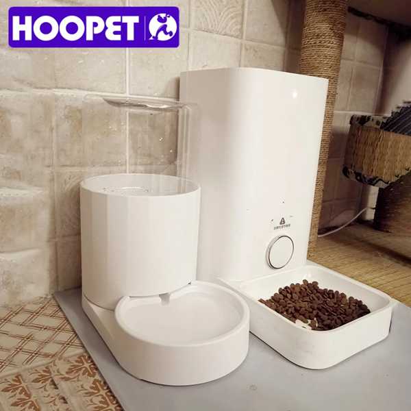 Hopet-犬 猫 ため 大容量 ペットフード 取り外し可能 自動フィーダー 水ディスペンサー