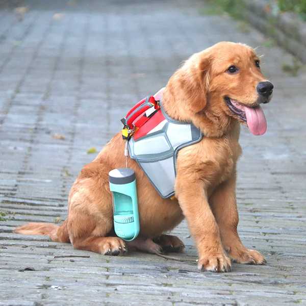 犬用ポータブルウォーターボトル 小型および大型ペット用フィーダー 子犬用トラベルドリンクボウル ペット用屋外ウォーターディスペンサー 1個