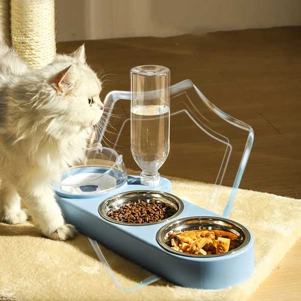 Oopet-猫用給餌ボウル ダブルボウル 自動給水 猫用